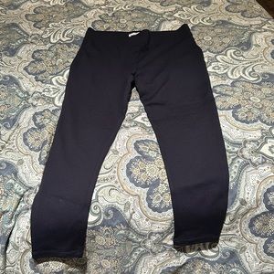 NWOT Loft navy blue seamed ponte leggings size L